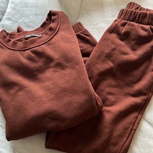 Brown zara sweat set